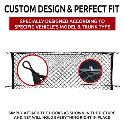Envelope Style Trunk Mesh Cargo Net | for Toyota Highlander 2014-2026 Regular & Hybrid Car Accessories | Premium Trunk Organizers and Storage | SUV Truck Cargo Nets | Vehicle Carrier Organizer