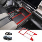 for Hummer EV Accessories Center Console Gear Shift Panel Trim Cover Real Carbon Fiber Gear Shift Control Anti-Scratch Panel Decorative Sticker Compatible with Hummer EV Pickup SUV 2024 2025 (Red) - style: Red