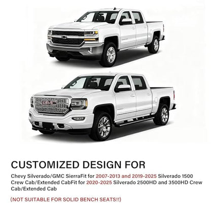 Coverado Chevy Silverado Seat Covers, Faux Leather Seat Covers Fit for Chevy Silverado GMC Sierra 2007-2025 1500, 2015-2025 2500HD 3500HD Crew Double Extended Cab (Front, Red) - color: Red, size: Front(2007-2025)