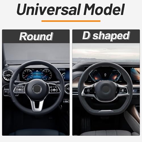 KAFEEK Elastic Stretch Steering Wheel Cover 15 Inch, Breathable Ice Silk Microfiber, Non-Slip Grip, Warm in Winter and Cool in Summer, Odorless, Car Accessories Fit Cars, SUVs, Light Blue - color: blue