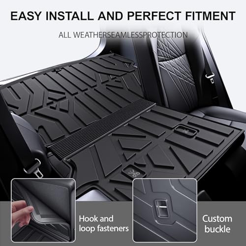 PWY Cargo Mat with Backrest Mat Replacement for Toyota RAV4 2019-2025 (Include Hybrid) All Weather TPE Trunk Cargo Liner with Seat Back Mat, Car Mat Accessories