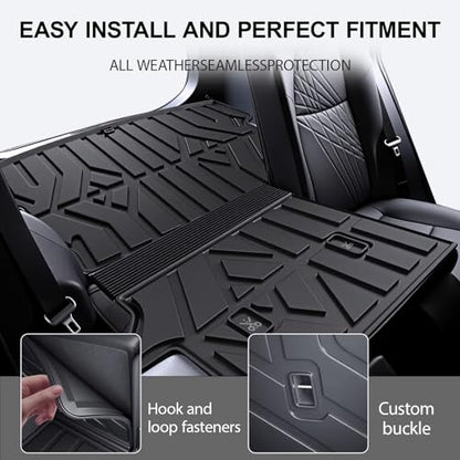 PWY Cargo Mat with Backrest Mat Replacement for Toyota RAV4 2019-2025 (Include Hybrid) All Weather TPE Trunk Cargo Liner with Seat Back Mat, Car Mat Accessories