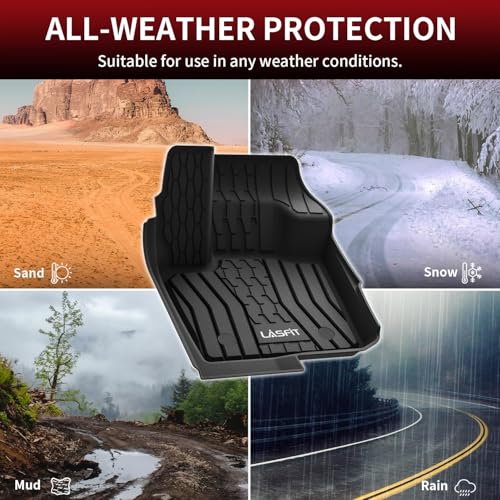LASFIT Floor Mats for 2017-2020 Ford Fusion & Lincoln MKZ, Custom Fit Full Coverage All Weather TPE Floor Liners, Front & Rear Rows, Black - size: 2017-2020|Fusion& MKZ|Floor Mats