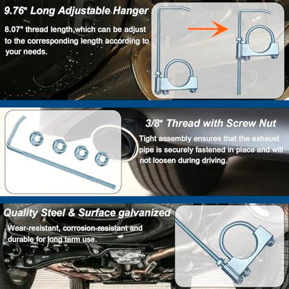 2" Universal Exhaust Clamp With Hanger, Muffler Hanger Exhaust Pipe Hanger for Cars, Trucks - size: 2"