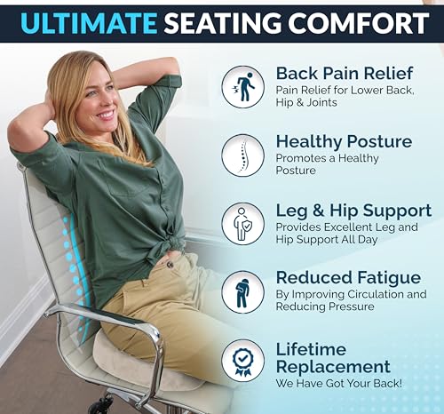 ComfiLife Premium Gel & Memory Foam Seat Cushion – Doctor Recommended Office Chair Cushion, Car Seat Cushion – Chair Cushions for Back & Sciatica Pain Relief – Seat Cushions for Office & Desk (Beige) - color: Beige, size: Large