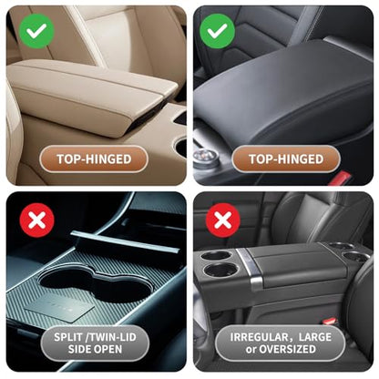 5-in-1 Car Armrest Cushion, Multifunctional PVC Leather Center Console Armrest Pillow Elbow, Universal Arm Box Pad Cover with Cup Holder, Phone Slot, Tissue Box Slot & 2 Storage Bags, Beige - color: Beige