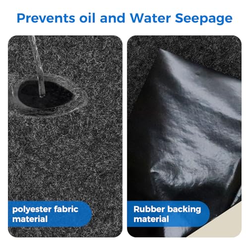 17'x7.45" Heavy Duty Garage Floor Mat with Adhesive Backing - Garage Floor mats for Under car， Garage Rugs and mats，Oil & Waterproof Non-Slip Protective Flooring for Under Cars