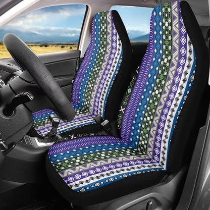 Baga Ethnic Striped Print Print Car Seat Covers for Women Men,Universal Auto Front Seats Protector Fits for Car,SUV Sedan,Truck - color: Baga Ethnic Striped Print 86