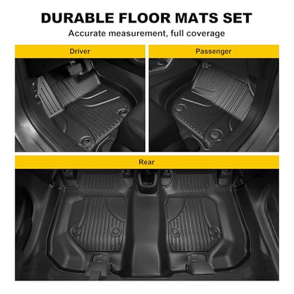 Floor Mats Fit for Honda HR-V HRV 2016-2022 - Front and Rear Row Liner Automotive Floor Mats - All-Weather Protection TPE Car Floor Liners HRV Accessories Black