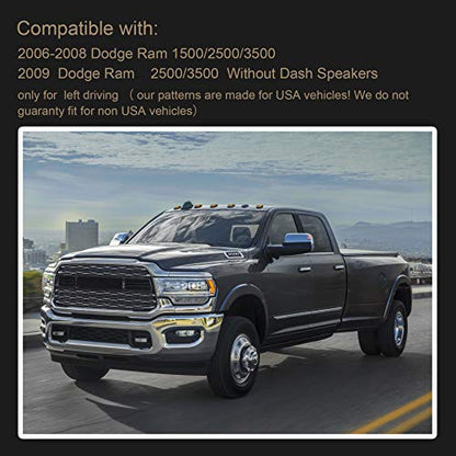Dashboard Dash Board Cover Mat Carpet Compatible with Dodge Ram 1500/2500/3500 2006-2008, Ram 2500/3500/4500/5500 2009, Ram 4500/5500 2010 Without Cutout for Dash Speakers