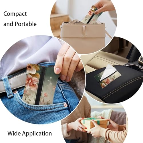 Fabric Purse Zipper Tissue Bag With Hummingbird Pattern - 5.2 x 3.2 Inch Washable Holder for Pocket Tissues, Coins, Cards - Travel Packs for Car, Office, Home - color: Hummingbird