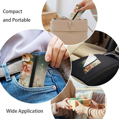 Fabric Purse Zipper Tissue Bag With Hummingbird Pattern - 5.2 x 3.2 Inch Washable Holder for Pocket Tissues, Coins, Cards - Travel Packs for Car, Office, Home - color: Hummingbird