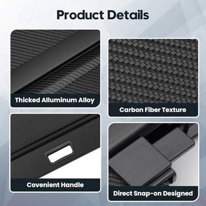 Powerty Retractable Cargo Cover for Toyota 4Runner 2010-2024, Carbon Fiber Texture Trunk Cover Privacy Screen Rear Security Shade for 4Runner Accessories - size: 1) Toyota 4Runner | 2010-2024