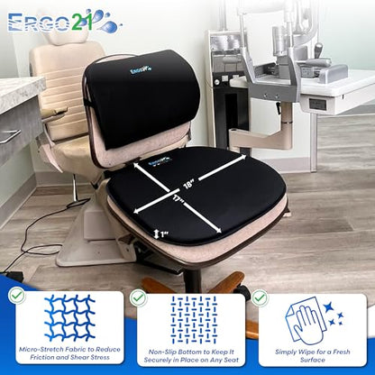 Travel Seat Cushion with LiquiCell® Membrane (Now Upgraded) - Thin Orthopedic Cushion for Sciatica, Tailbone, Back Pain Relief – Lightweight Foldable | Car, Truck, Airplane, Office & Home