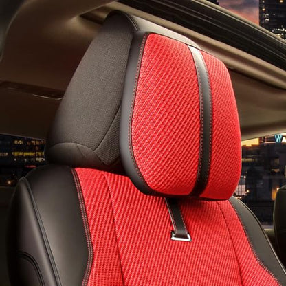 Drive Series Front Row Set Seat Covers Universal for Cars Trucks SUV, Red, CA-SC-Drive-F-RD - color: Red, size: Front Row, style: Drive Series