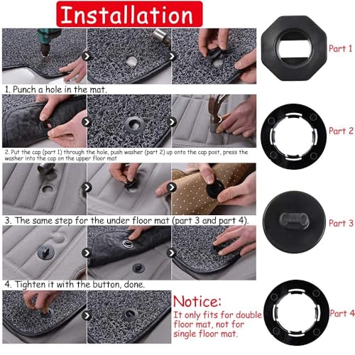 OTUAYAUTO 8PCS Car Floor Mat Clips - for Double Layer Mat - Universal Automotive Carpet Clips Holder Clamps
