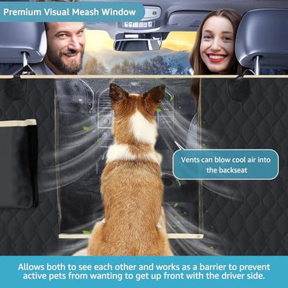 Lassie XL Truck Dog Seat Cover Back Seat with 2 Seat Belts, Dog Car Hammock for Large SUV and Trucks Compatible with F150 F250/Chevrolet Silverado/Ram Pickup/GMC Sierra/Toyota Tundra and Crew Cab - color: Black, size: Truck