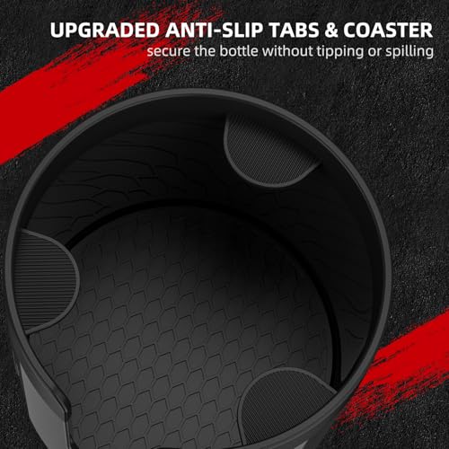 Car Cup Holder Expander, Cup Holder Extender Adapter for Car with Expandable Insert, Compatible with Yeti 20/26/30oz, Hydroflask 32/40oz, Large Water Bottles in 3.0"-4.1"