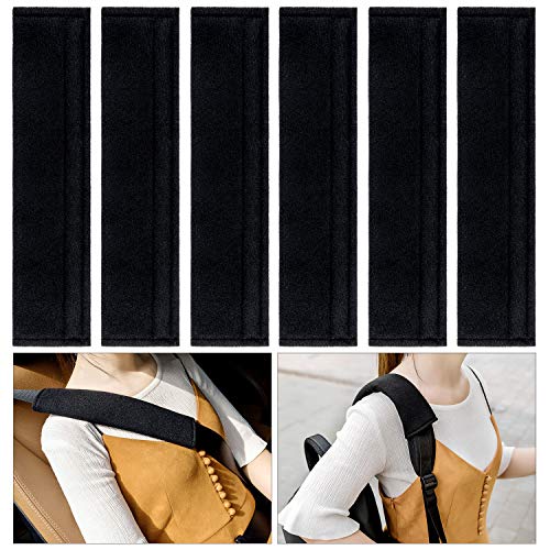 6PCS Car Seat Belt Covers, Soft Shoulder Strap Pad for a More Comfortable Drivinger,Soft Car Safety Seatbelt Strap for Adults -Black