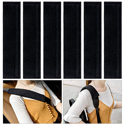 6PCS Car Seat Belt Covers, Soft Shoulder Strap Pad for a More Comfortable Drivinger,Soft Car Safety Seatbelt Strap for Adults -Black