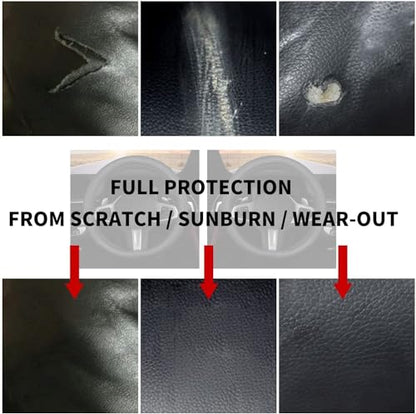 D Shape Steering Wheel Cover,Universal 14.5-15 Inch Car Black Leather Steering Wheel Wrap with Better Sport Grip for Men Women,Fit D Shaped Flat Bottom Steering Wheel - color: D Shape Black Leather