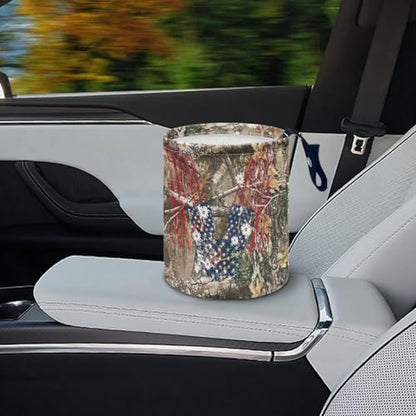 Camo Car Trash Bin Folding Vehicle Garbage Small Mini Can Travel Garbage Organizer Bag Accessories - color: Camo