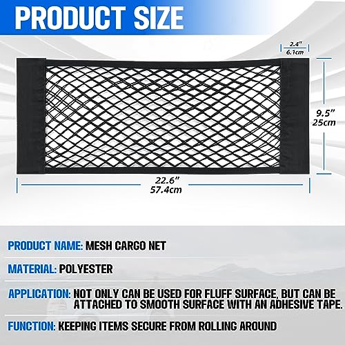 2 Packs Universal Mesh Cargo Net,Elastic Car Storage Net Pocket Bag for Trunk,Automotive Cargo Nets Storage Pouch Add On Organizers for RV,Car,Truck(22.6 * 9.5 inch) - size: 22.6 * 9.5