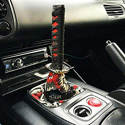 EZAUTO WRAP 15cm Gold Black Shift Knob Samurai Sword Alloy Katana with Adapter Universal