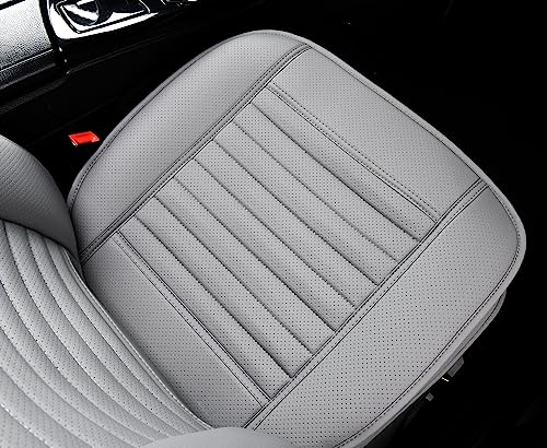 2pc Car Seat Covers, Luxury Car Protectors, Universal Anti-Slip Driver Seat Covers, Edge Wrapping Front Car Seat Covers with PU Leather(Gray) - color: Gray, size: 2x Front Seat Covers