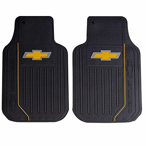 Plasticolor 1470R03 Universal-Fit Molded Chevy Bowtie Elite Series Front Floor Mat - Set of 2