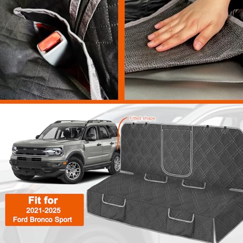 Dog Car Seat Cover Compatible with 2021-2025 Ford Bronco Sport, Waterproof Pet Bench Seat Cover for Back Seat, 600D Heavy Duty Scratch Proof Nonslip Truck Seat Covers for Dogs - size: 2021-2025 Bronco Sport