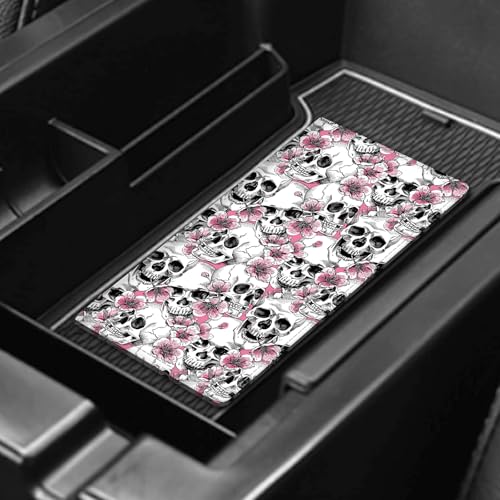 Leather Car Registration and Insurance Card Holder, Cute Car Accessories Vehicle Glove Box Car Organizer for Documents, Cards, License Luxury Skulls - color: Luxury Skulls