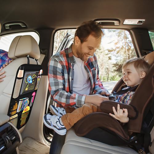 Backseat Car Organizer Mats Back Seat Organizers and Storage Bag with Touch Screen Tablet Holder for Kids Toddlers Car Seats, Travel Accessories, Road Trip Essentials Kids - size: 1 Pack