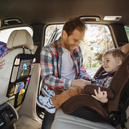 Backseat Car Organizer Mats Back Seat Organizers and Storage Bag with Touch Screen Tablet Holder for Kids Toddlers Car Seats, Travel Accessories, Road Trip Essentials Kids - size: 1 Pack