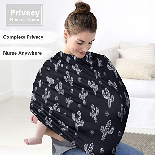 Metplus Car Seat Cover Baby, Carseat Canopy & Nursing Breastfeeding Covers, Stretchy Universal Fit, Multi-Use for Stroller/Shopping Cart/High Chair, Gender Neutral Shower Gift (Cactus) - color: Cactus