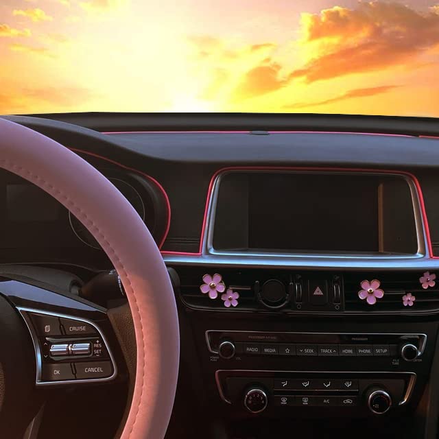 TIKUN TECH Pink Car Interior Decorative Molding Door Panel Dashboard Gap Trim Strip (50Ft) - size: 50ft