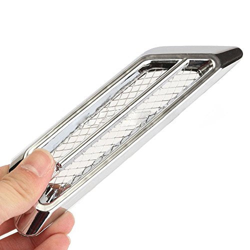 TuTuYa Car Side Mesh Vent, Universal Car Air Flow Chrome Fender Side Vent Decor Sticker Accessories,1 Pair