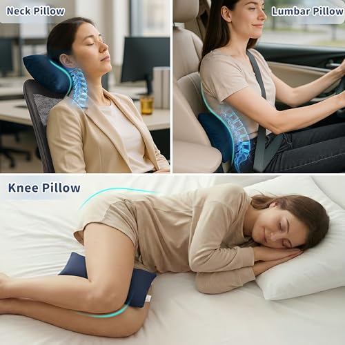 Pro Goleem Small Pillow 11"x7"x2.5" for Travel and Camping with Name Tag Mini Tiny Pillow for Room Couch Sofa Chair and Outdoor Car Air Nap Neck Lumbar Knee Rest Pillows, Navy Blue - color: Navy Blue