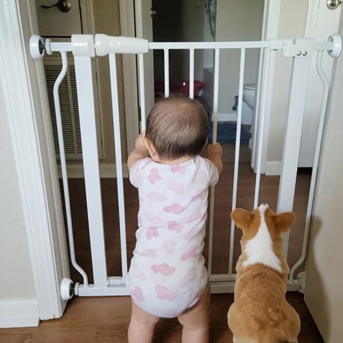 MAJAVI Baby Gate Wall Protector Wall Cups Protect Walls for Pressure Mounted Pet Dog Gate 4 Pack (4, Wall Cups White)