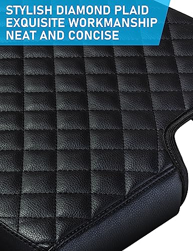 Sinvanho Center Console Cover for Ford F150 F250 F350 F450 F550 2015-2025 with 40/20/40 Jump Seat, PU Leather Middle Console Cover Armrest Seat Box Lid Protective Cover - color: Black