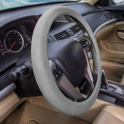 FH Group Universal Fit Silicone Snake Pattern with Massaging Grip Steering Wheel Cover fits most Cars, SUVs, Trucks, and Vans Gray - color: Gray