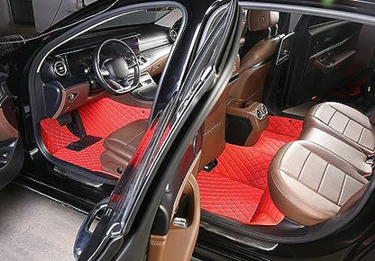 Custom Artificial Leather Waterproof All-Weather Car Floor Mats Fit for 99% Sedan SUV Sports Car Vehicle Car Mat (Black Blue) - color: Black blue
