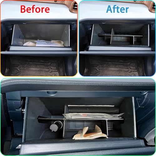 Glove Box Organizer Fit for Ford Maverick Accessories 2022 2023 2024 2025 2026 Upgrade Glove Compartment Insert Interior Storage Box Divider ABS Secondary Storage Tray Enhance Partition Space