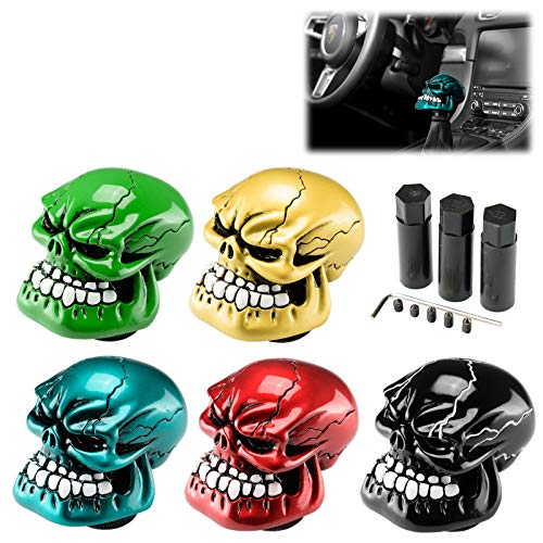 EZAUTO WRAP Green Universal Manual Wicked Skull Head Gear Stick Car Shift Knob Shifter Halloween - color: Green