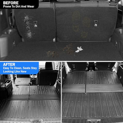 Trunk Mat & Backrest Mat & 2nd Row Seat Backrest for Toyota Grand Highlander 2024-2026(7 Seater Only), All Weather TPE Cargo Liner, Waterproof Scratch-Resistant Full Coverage Cargo Mats - size: for grand highlander 2024+