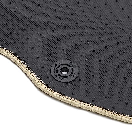 IKON MOTORSPORTS, Floor Mats Compatible with 2015-2019 Ford Explorer, Beige Nylon Front & Rear Row Liners Carpet 4PCS Full Set, 2016 2017 2018