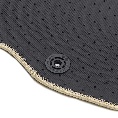 IKON MOTORSPORTS, Floor Mats Compatible with 2015-2019 Ford Explorer, Beige Nylon Front & Rear Row Liners Carpet 4PCS Full Set, 2016 2017 2018