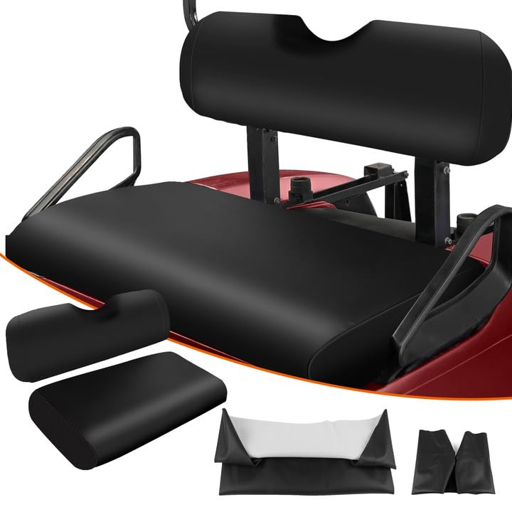 Golf Cart Front Seat Covers Staple On Replacement for EZGO TXT 1995-2013 Golf Cart Black Micro Fiber Leather Seat Cover - color: Black, size: EZGO TXT 1995-2013