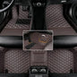 Custom Floor Mats for Audi A1, A3, A4, A5, A6, A7, A8,TT, TTS, Q2, Q3, Q5, Q7, Q8,RS3 RSQ8 S3 S4 S5 S6 S7 S8 e-tron, Q4 e-tron,All Weather Waterproof Luxury Leather (Dark Brown) - color: Dark Brown
