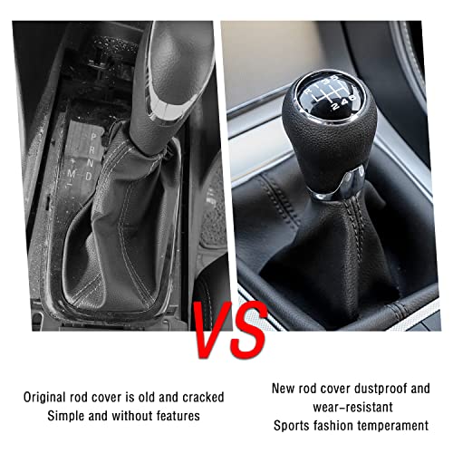 Salior Dustproof Car Shift Knob Cover, Protects Gear Shift Knob & Decorate Car Interior,Universal Gear Shift Cover for Most Manual Transmission Car Truck SUV (Black)